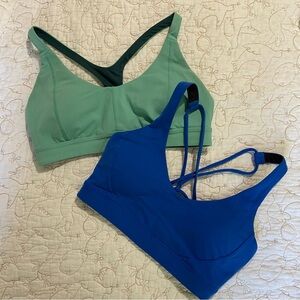 PrAna Momento Sports Bra Bundle | Small | Blue/Aqua